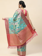 Floral Zari Jaal Cotton Woven Saree