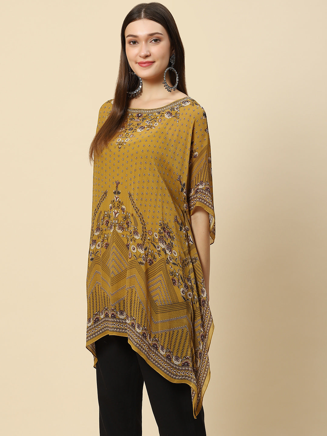 Digital Printed Georgette Kaftan Kurta