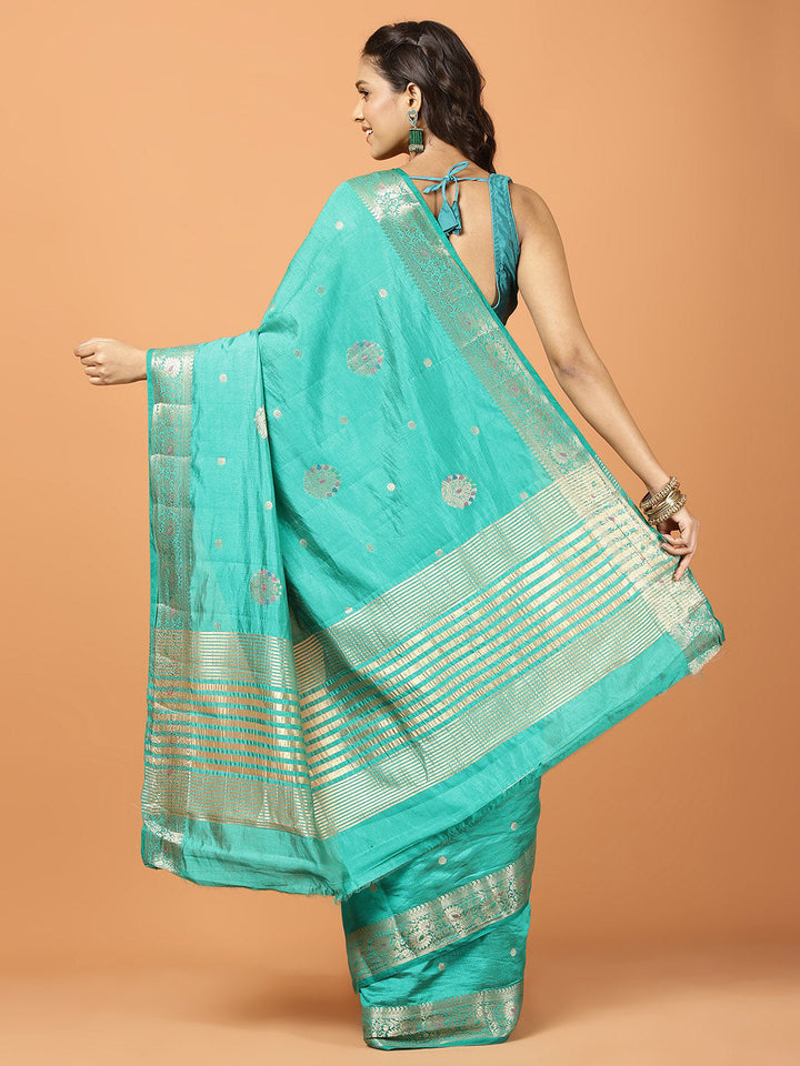 Plain Zari Border Art Silk Woven Saree