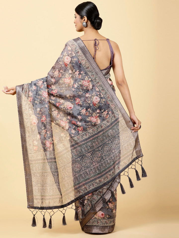 Floral Printed Cotton Saree