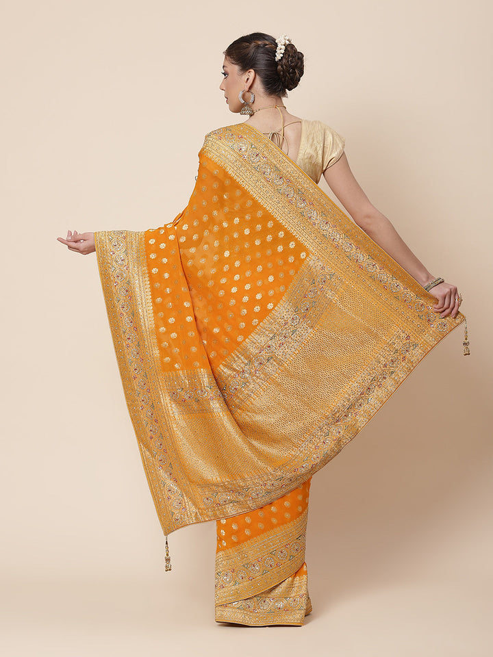 Stone Booti Banarsi Embroided Saree