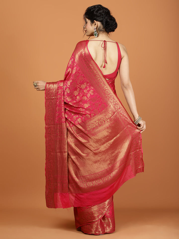 Zari Border Woven Chiffon Saree