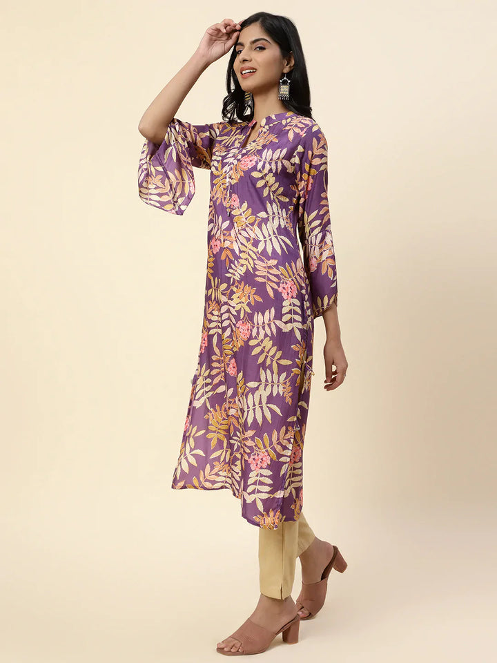 Floral Printed Muslin Kurta