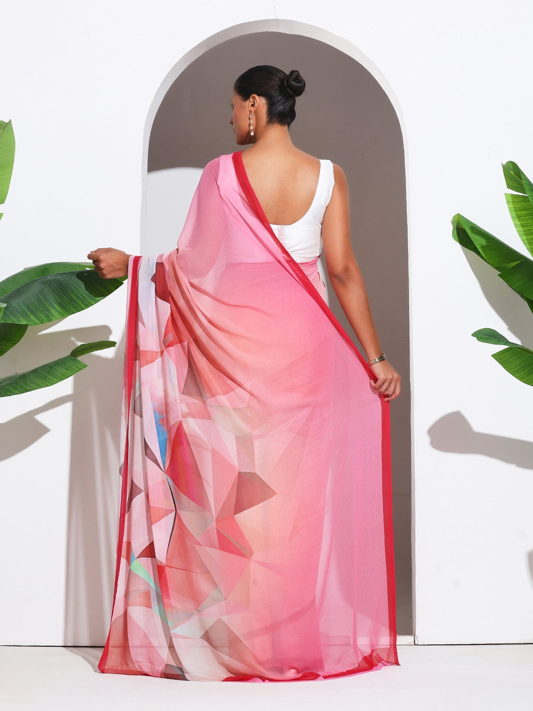 Floral Printed Georgette Saree