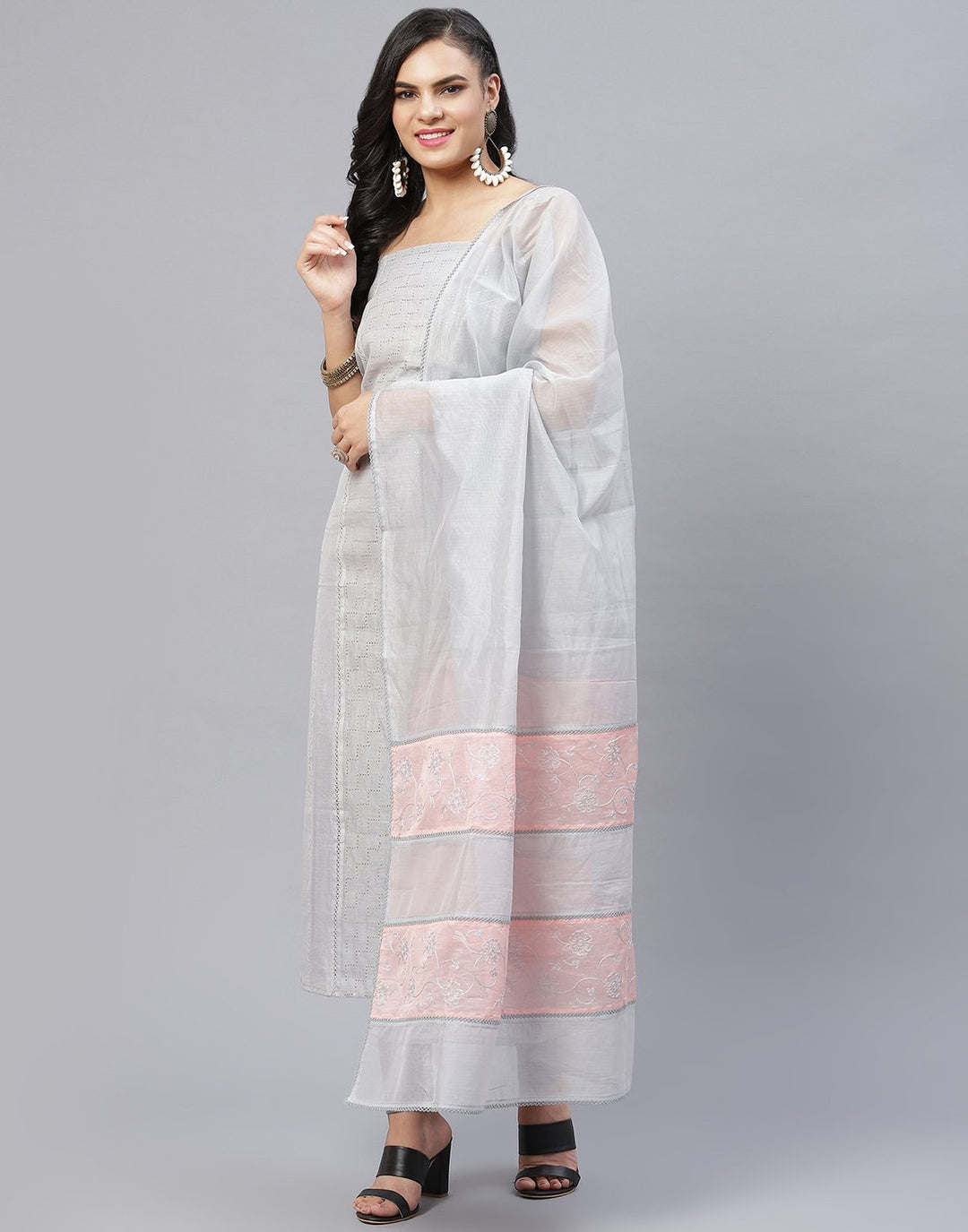 Chanderi Embroidered Suit Piece