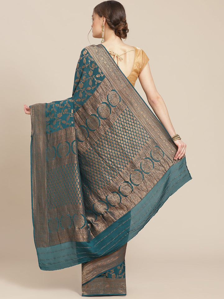 Zari Work Woven Crepe Saree