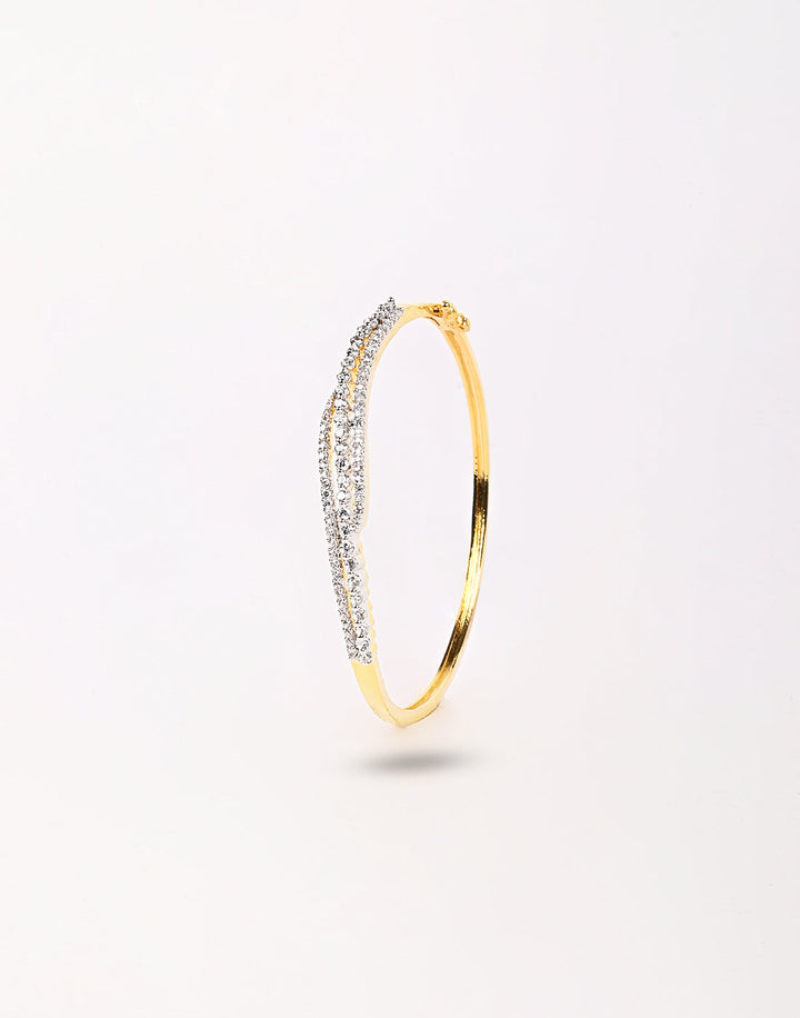 Gold Plated Bracelet Embellished With Diamond Stone