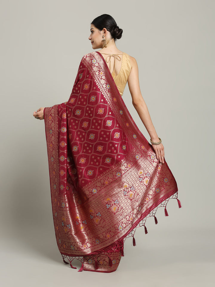 Zari Jaal Art Silk Woven Saree