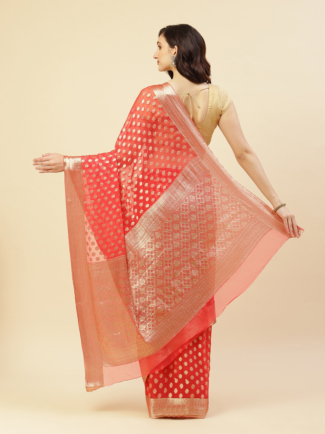 Art Chiffon Zari Work Saree