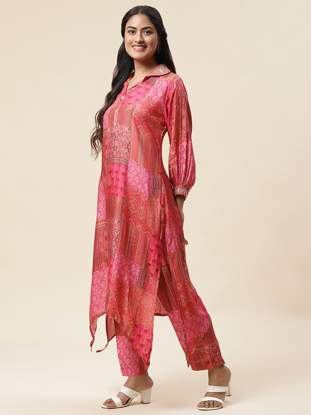 Printed Muslin Kurta With Pants