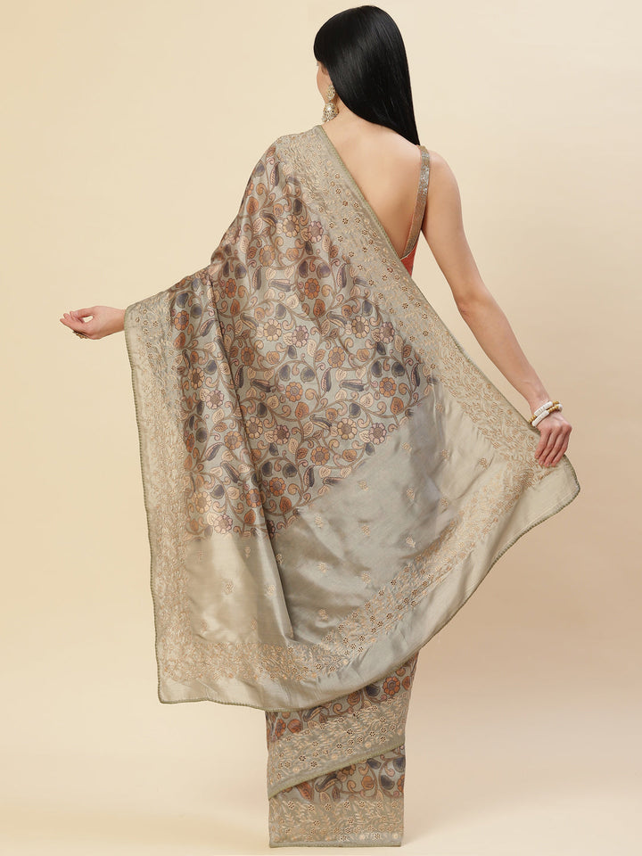 Floral Digital Printed Handloom Saree