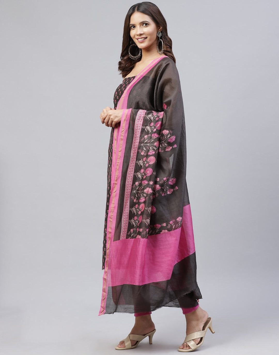 Printed Chanderi Suit Piece