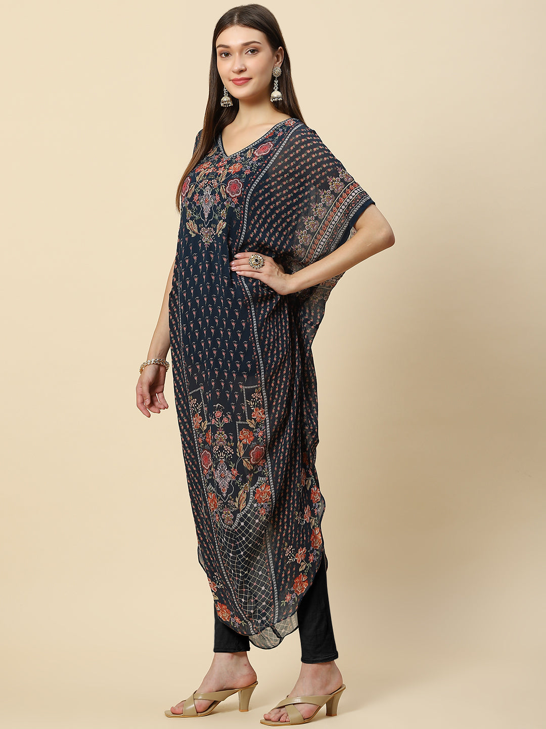 Digital Printed Georgette Kaftan Kurta