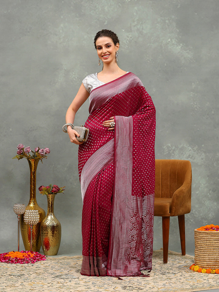 Zaari Jaal Crepe Saree