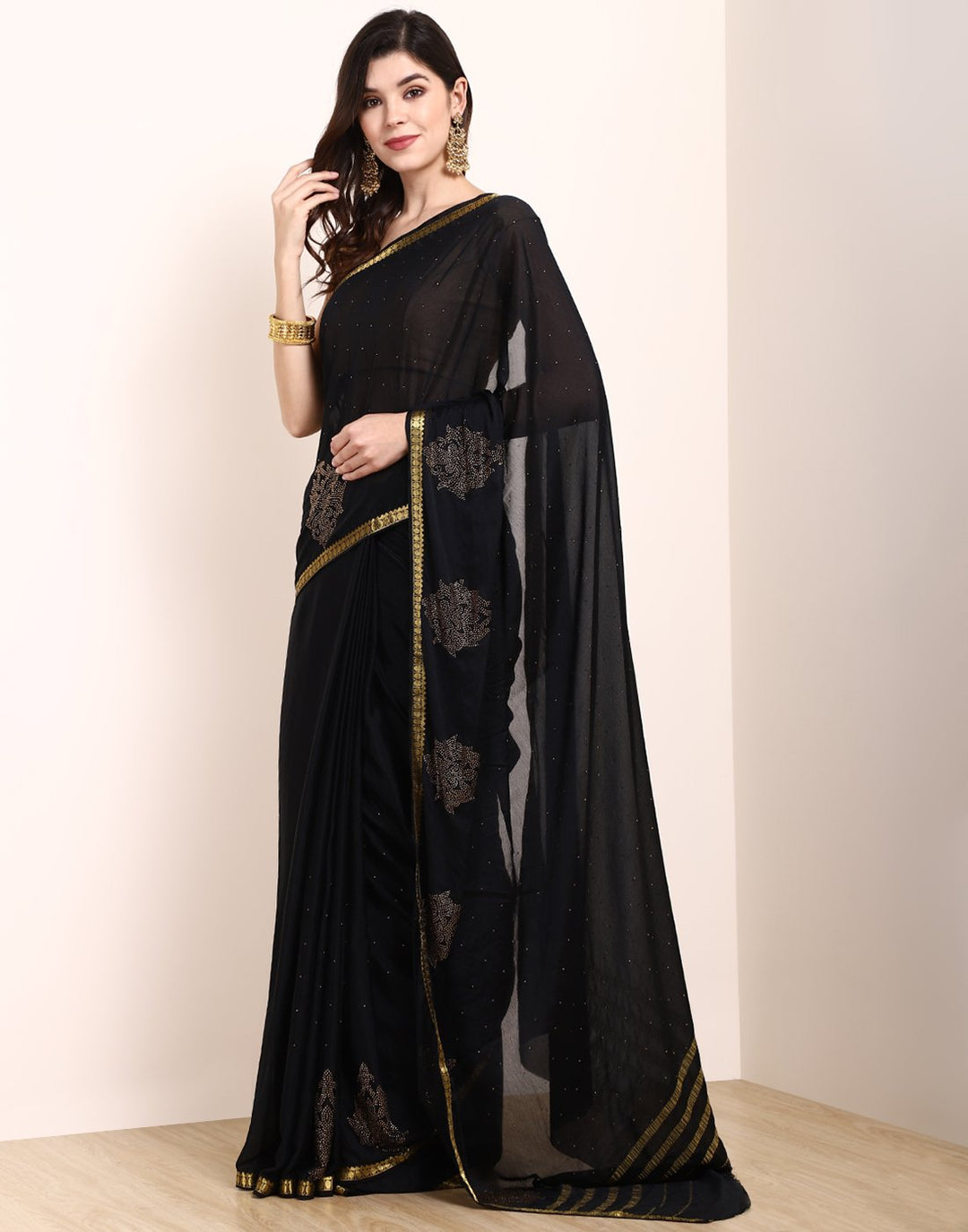 MBZ Meena Bazaar-Yellow Art Crepe Saree