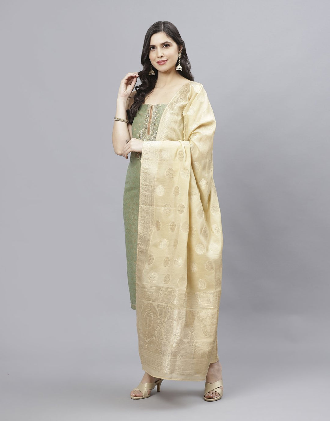 Chanderi Embroidered Suit piece