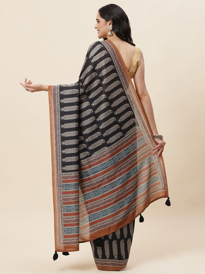 Digital Printed Art Handloom Saree - meena bazaar