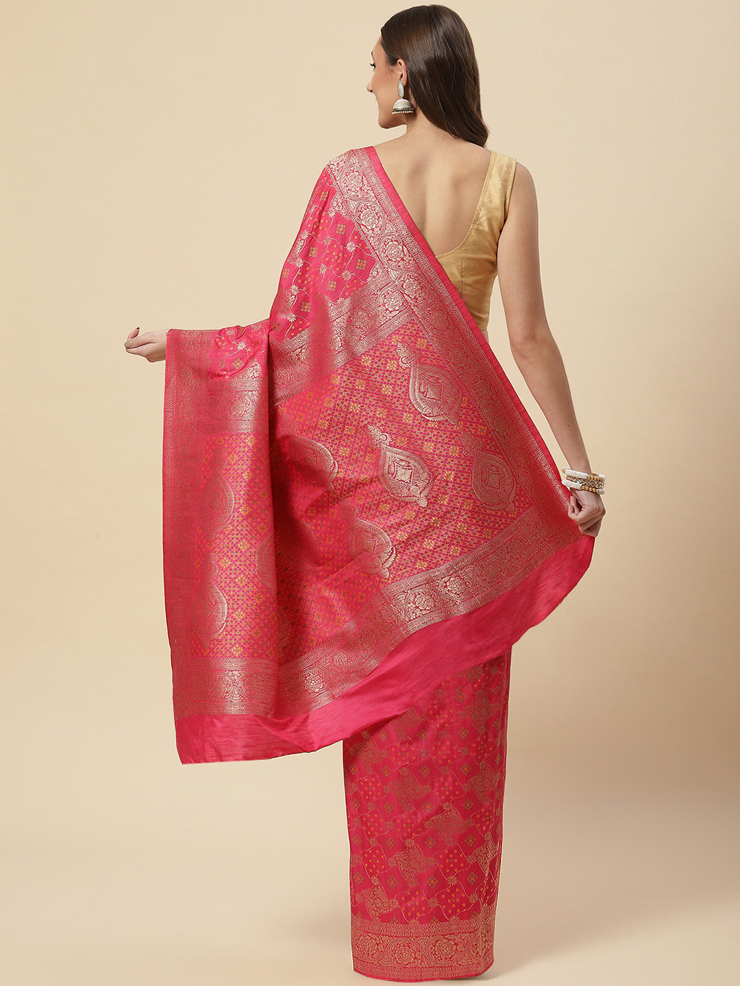 Zari Jaal Handloom Woven Saree