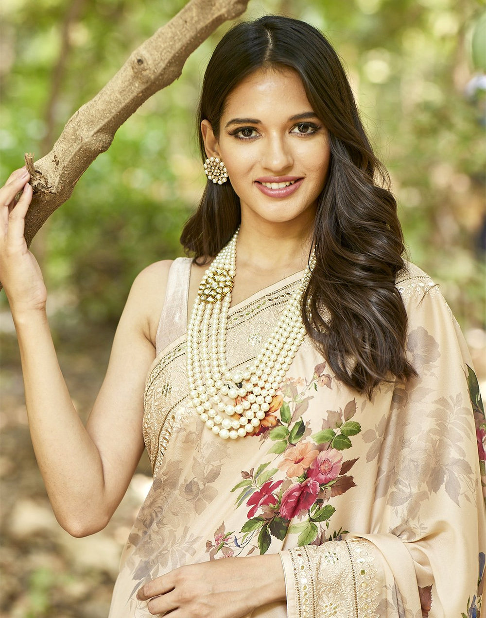 MBZ Meena Bazaar-GGT Saree With Gota Patti Work
