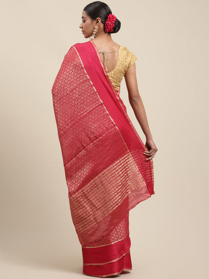 Brocade Zari Jaal Georgette Woven Saree