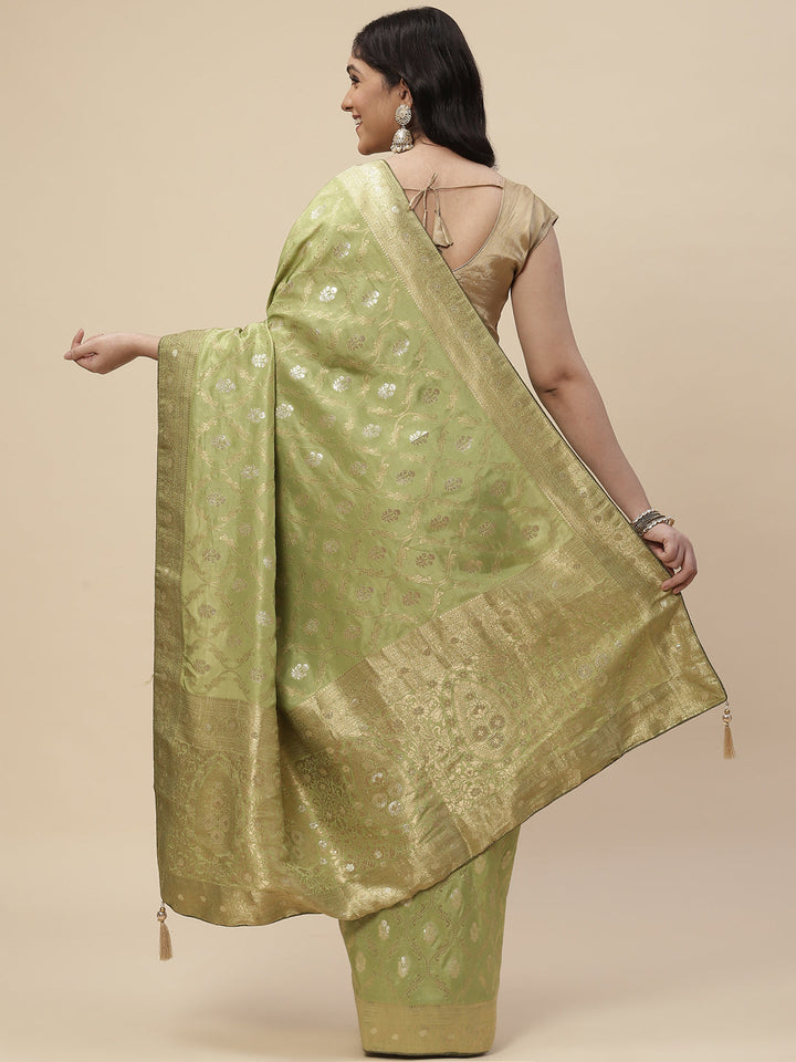 Zari Jaal Handloom Woven Saree