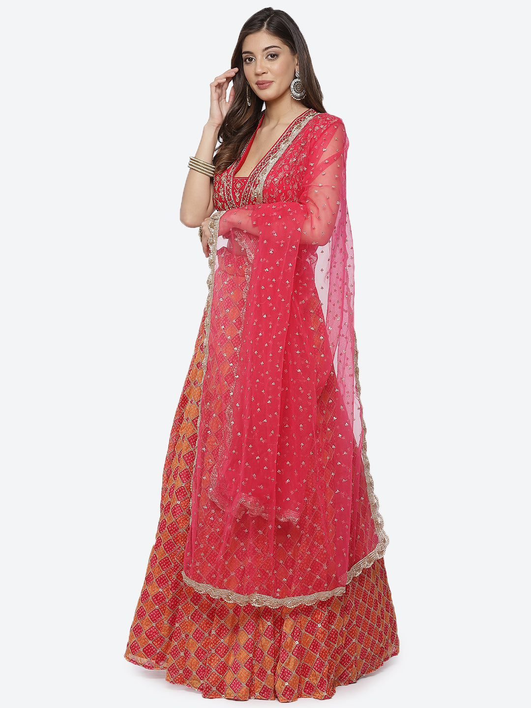 Sequence Work Georgette Choli With Lehenga &amp; Net Dupatta