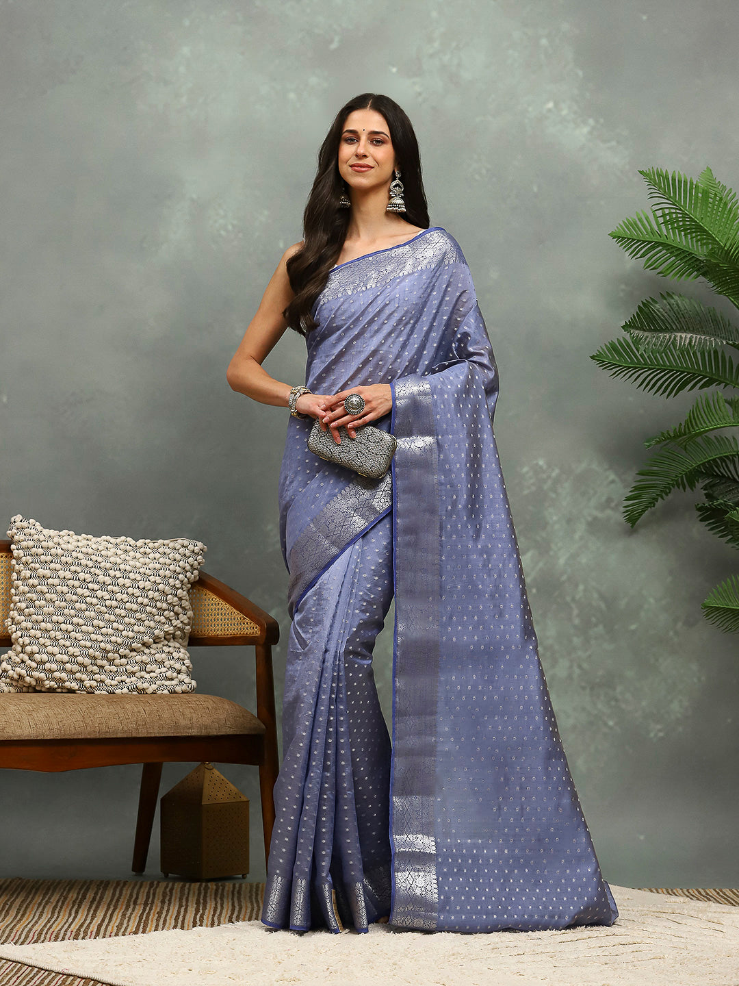 Woven Booti Art Silk Saree