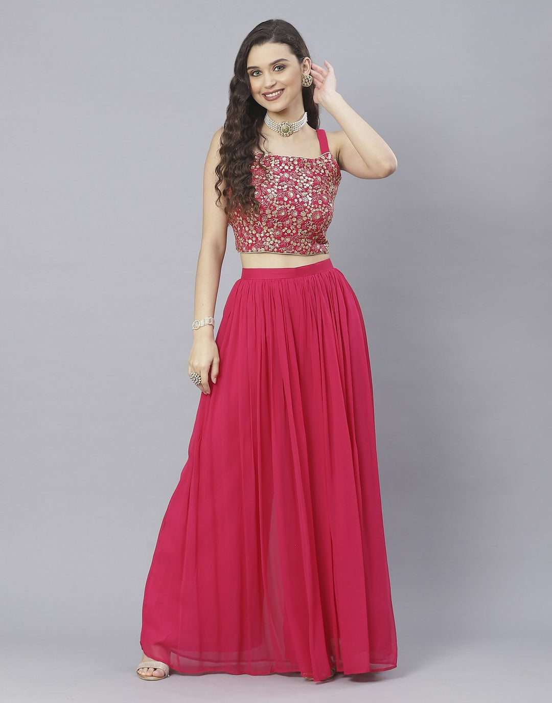 Rani Georgette Salwar Kameez with Shrug