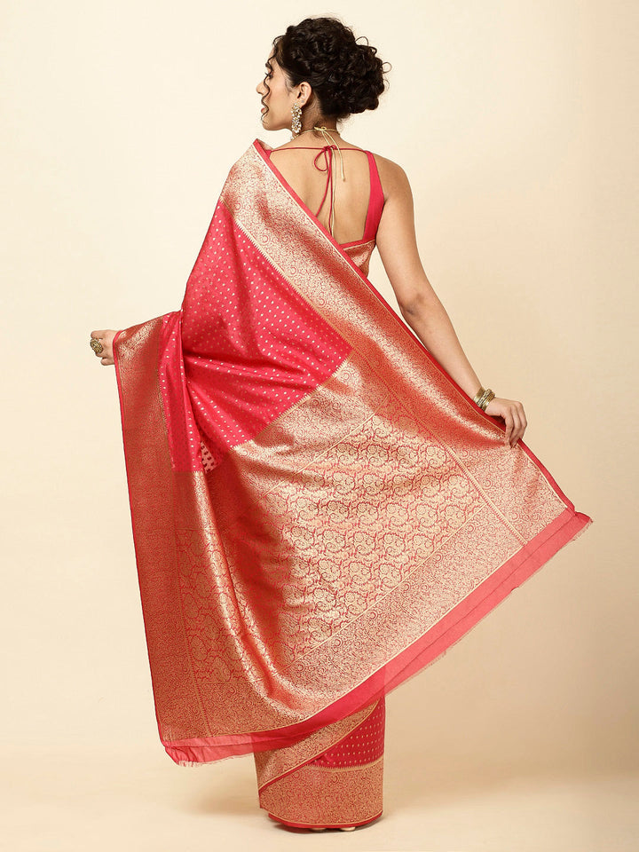 Zari Border Booti Woven Handloom Saree
