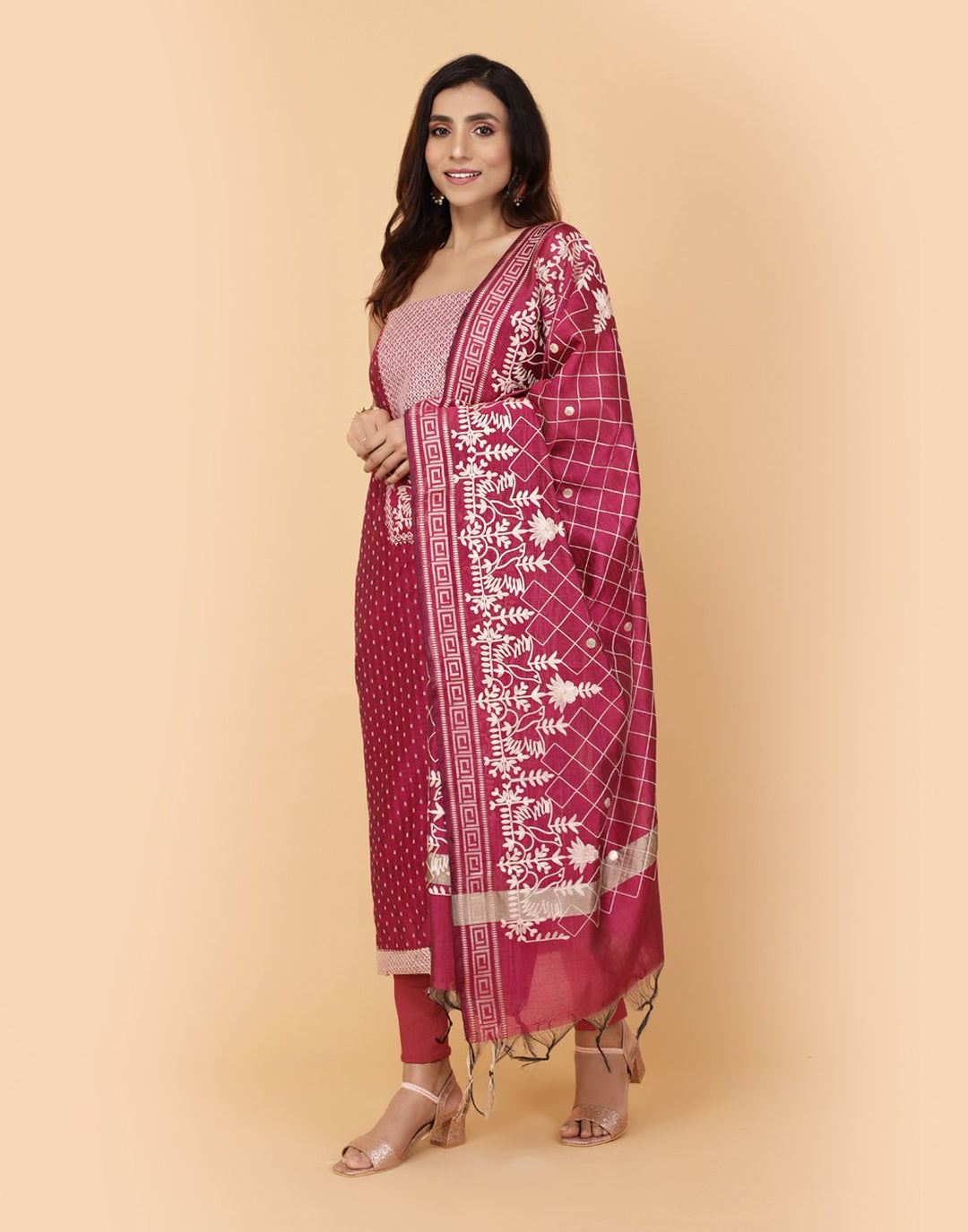 Embroidered Chanderi Suit Piece
