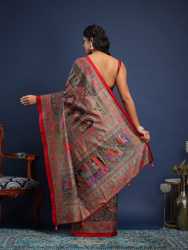 Digital Printed Art Silk Saree