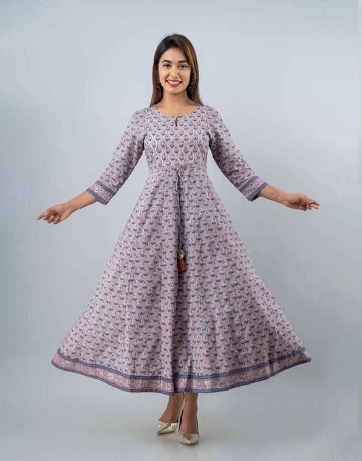 Printed Cotton Anarkali Kurti