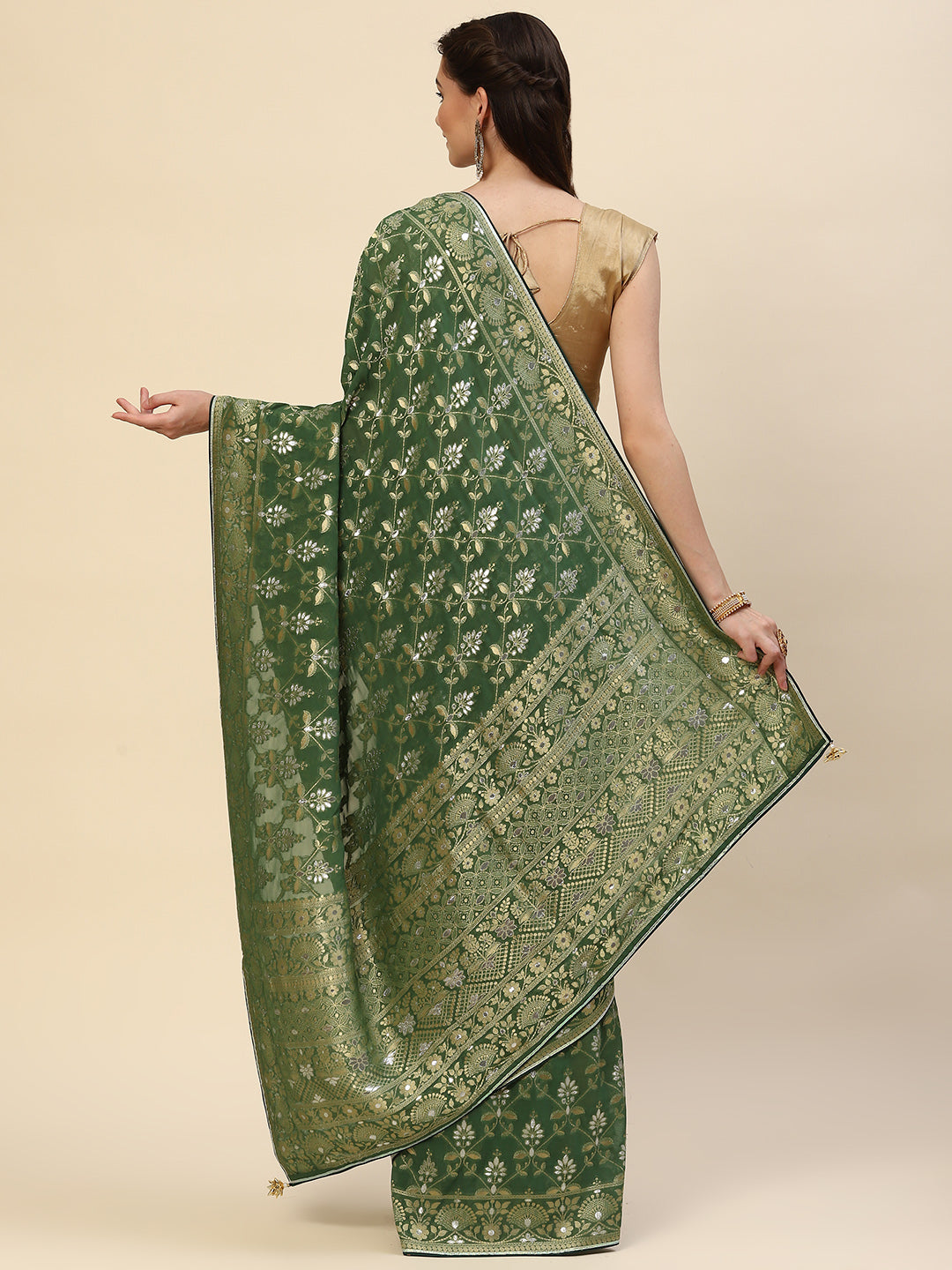 Banarasi Jaal Georgette Plain Saree