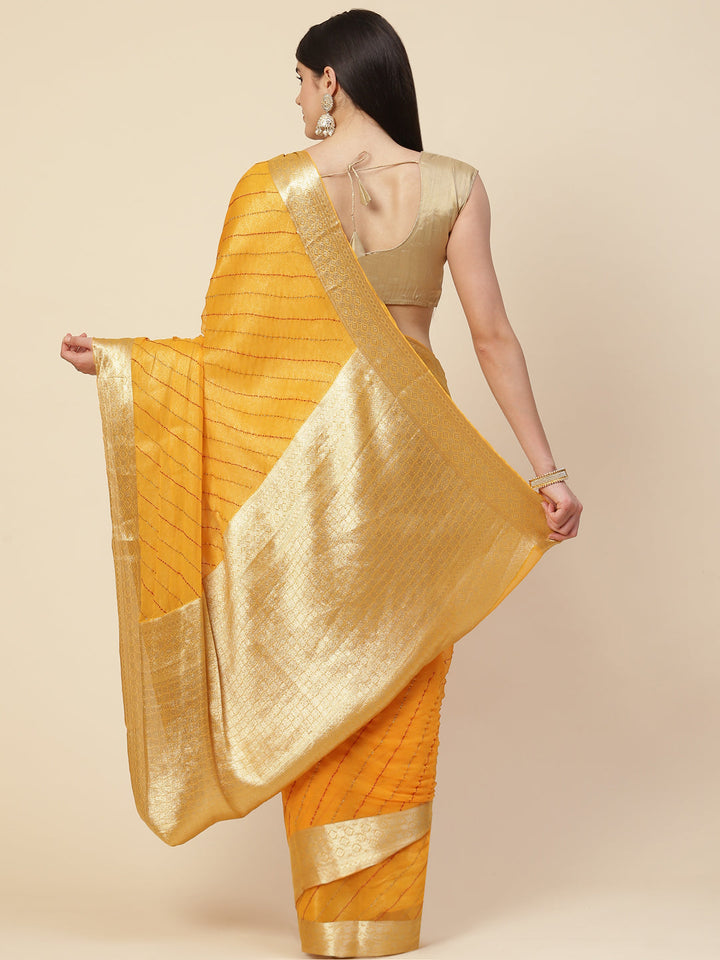 Stone Work Chiffon Plain Saree