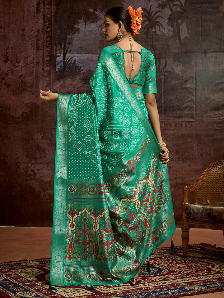 Bandhani Printed Art Silk Saree