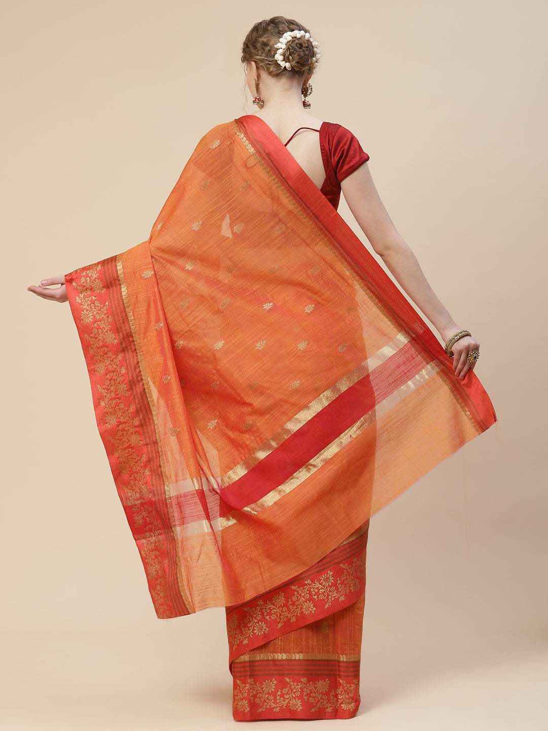 Zari Border Cotton Woven Saree
