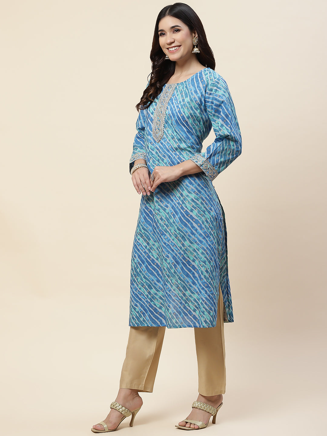 Leheriya Printed Cotton Kurta