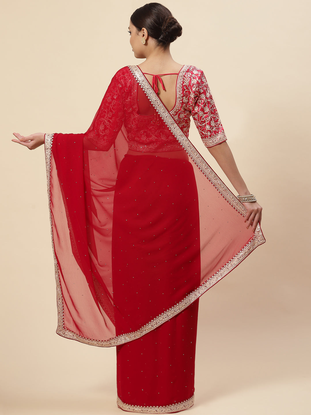 Embroidered Georgette Saree