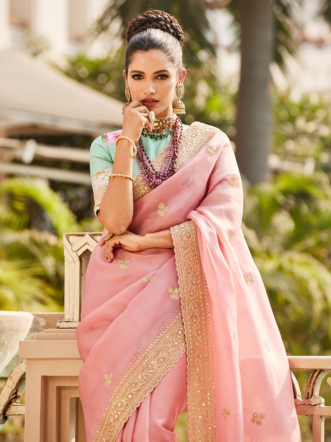 Organza Embroidery Saree