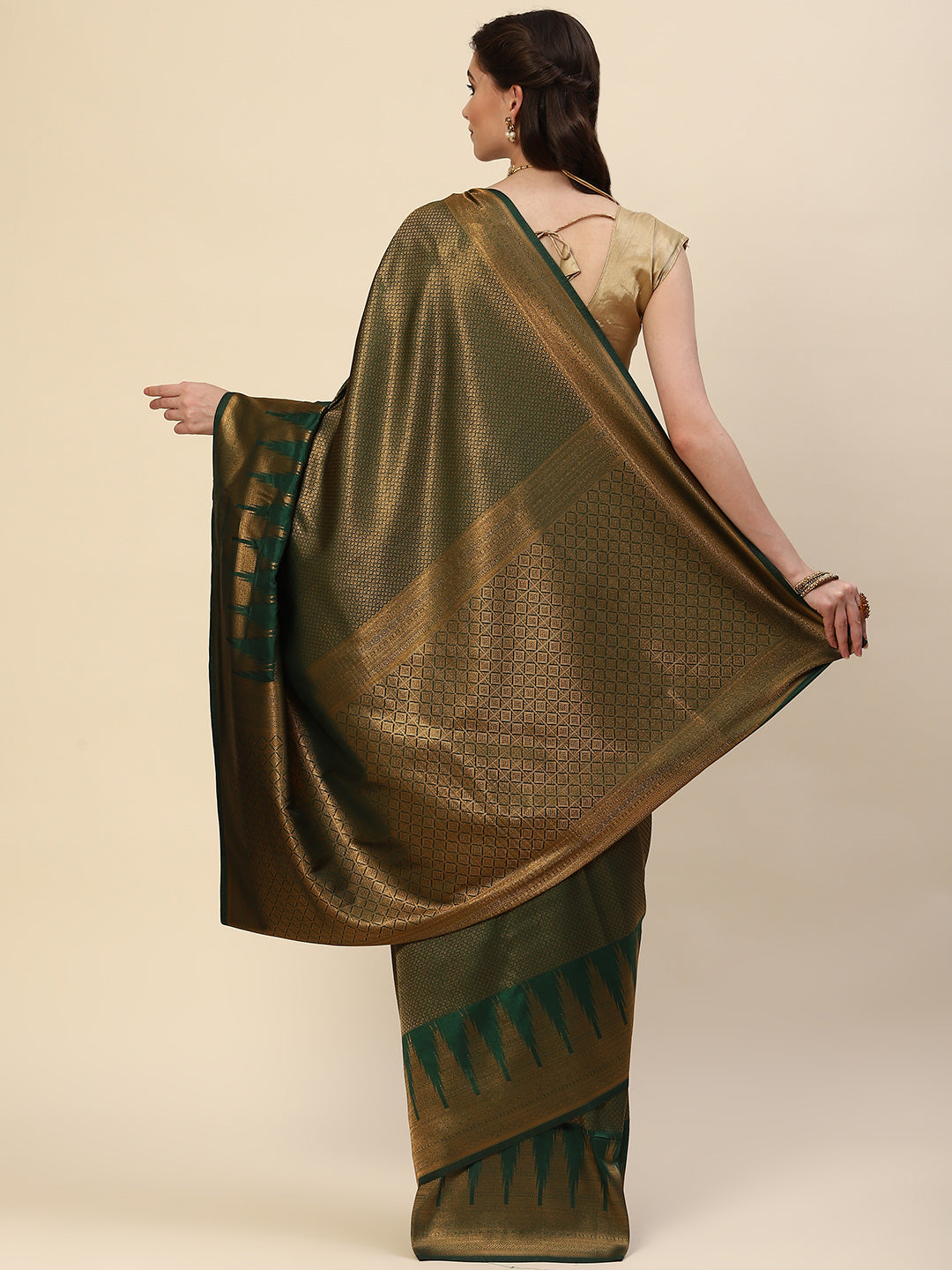 Brocade Zari Jaal Handloom Woven Saree