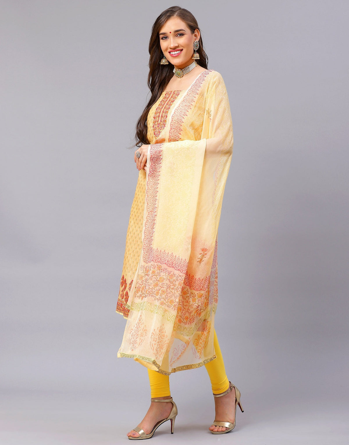 Chanderi Thread work Suit Piece