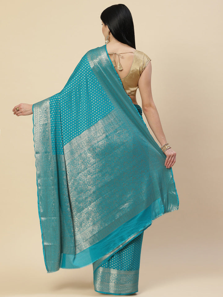 Zari Booti Georgette Plain Saree
