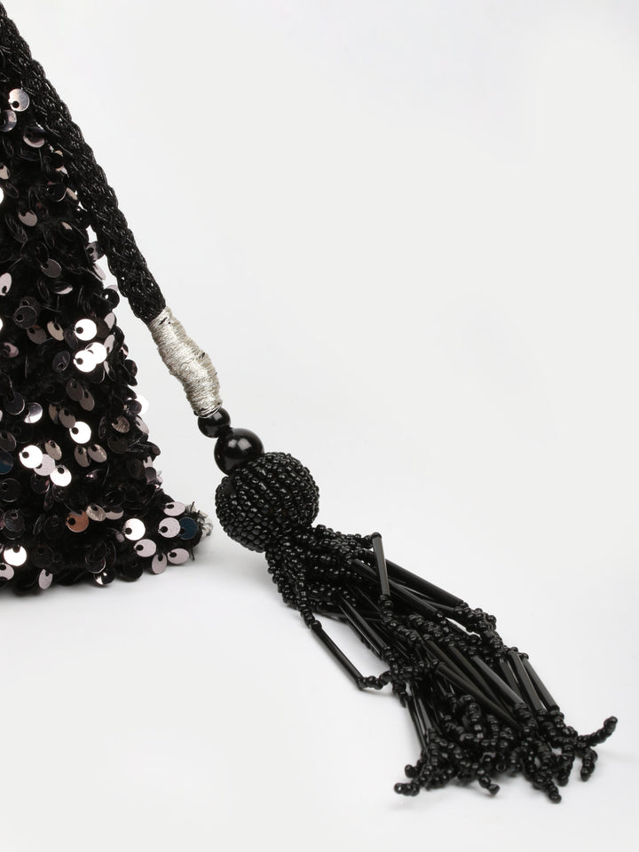 Black Sequin Potli Bag