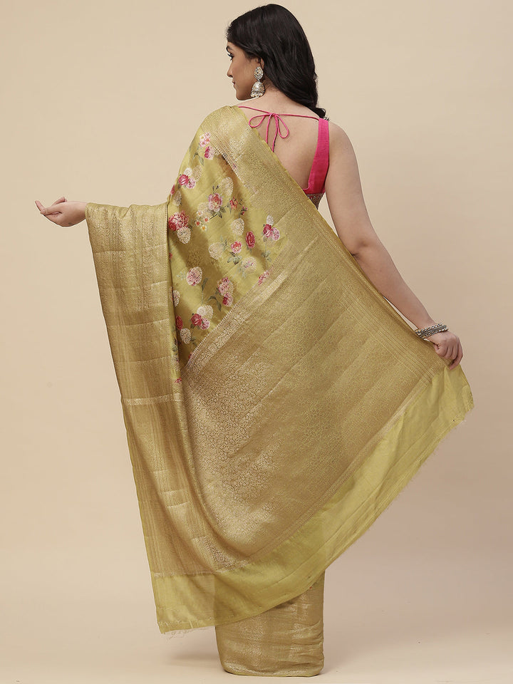 Floral Digital Printed Handloom Saree