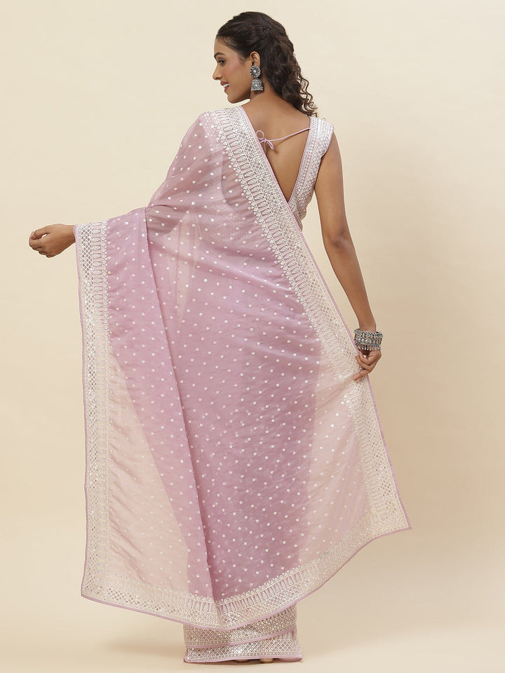 Embroidered Organza Saree