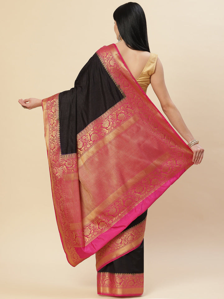 Plain Zari Border Handloom Woven Saree