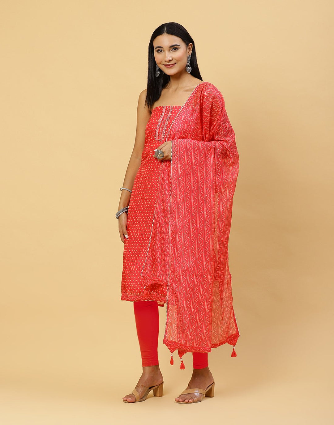Printed Chanderi Suit Piece