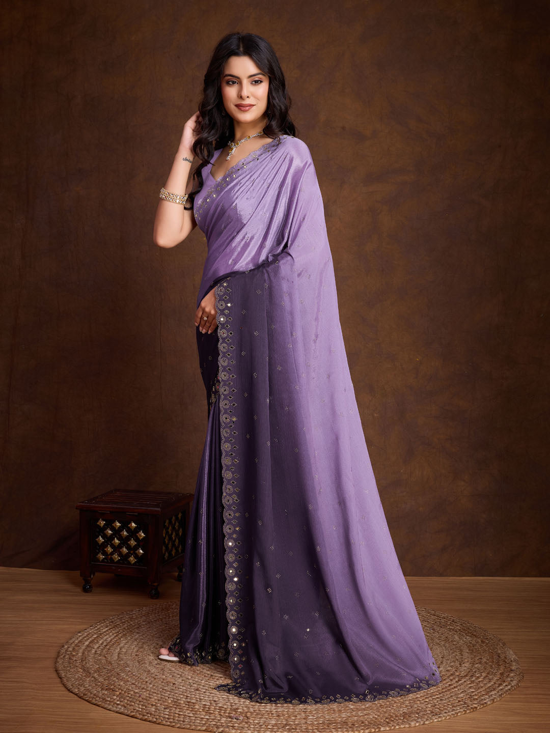Stone Jaal Georgette Saree