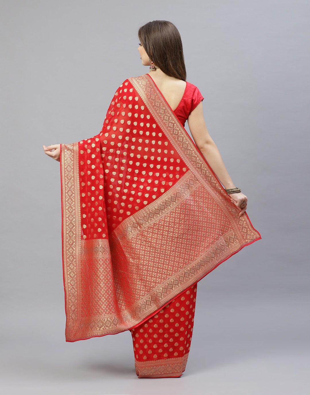 Embroidered Stone Booti Art Georgette Saree
