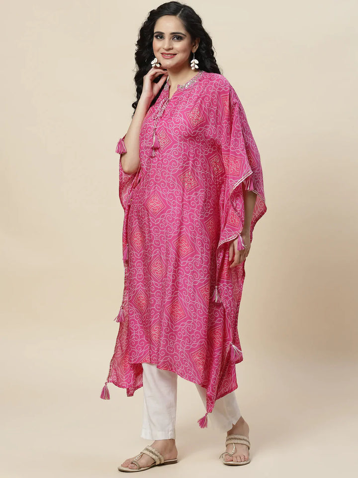 Printed Muslin Kaftan Kurta